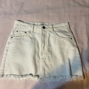 White Mini Denim Skirt